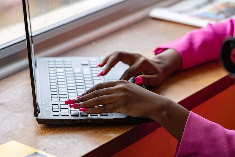 Freelancer working on laptop